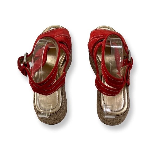 PRADA orange suede espadrilles size 38.5 - Picture 4 of 8